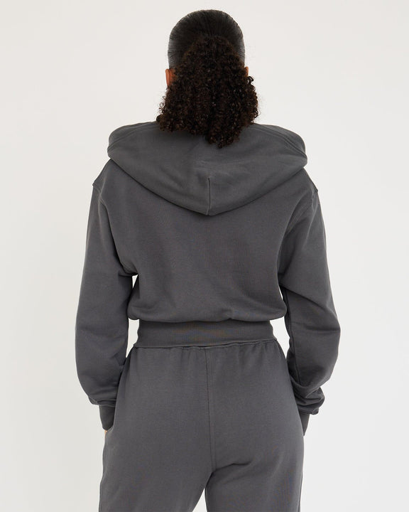 Core Classic Cropped Hoodie med dragkedja - hover image