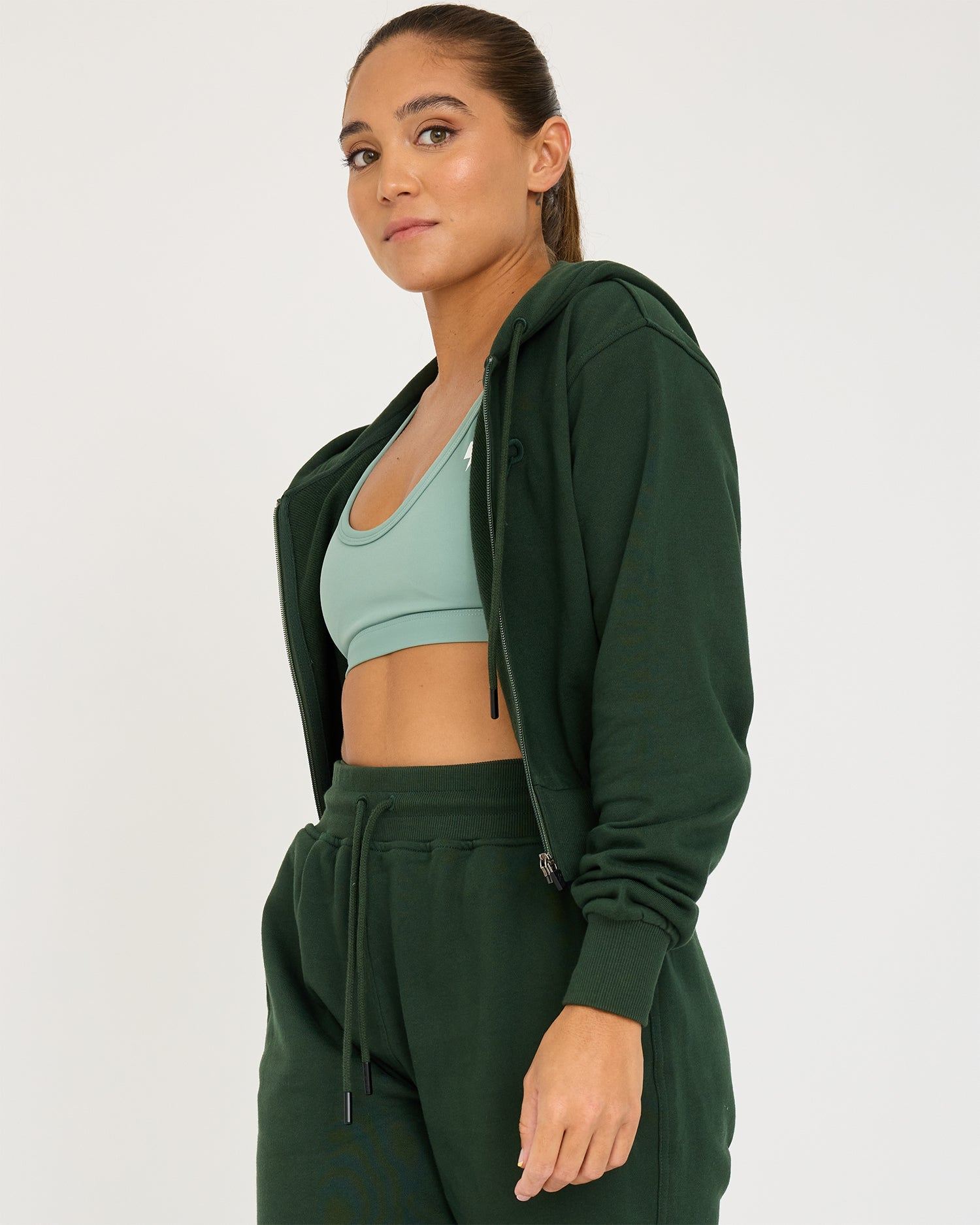 Sudadera con cremallera Core Classic Cropped