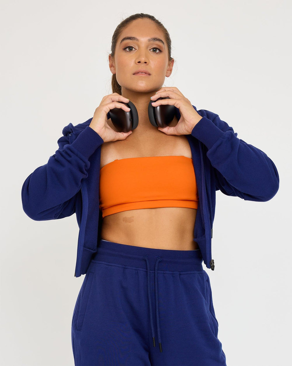 Core Classic Cropped Hoodie med dragkedja