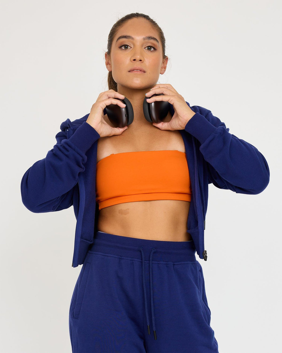 Core Classic Cropped Hoodie med dragkedja