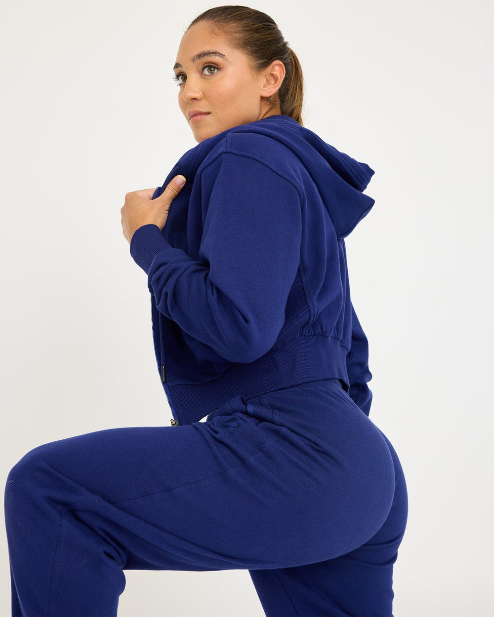 Core Classic Cropped Hoodie med dragkedja