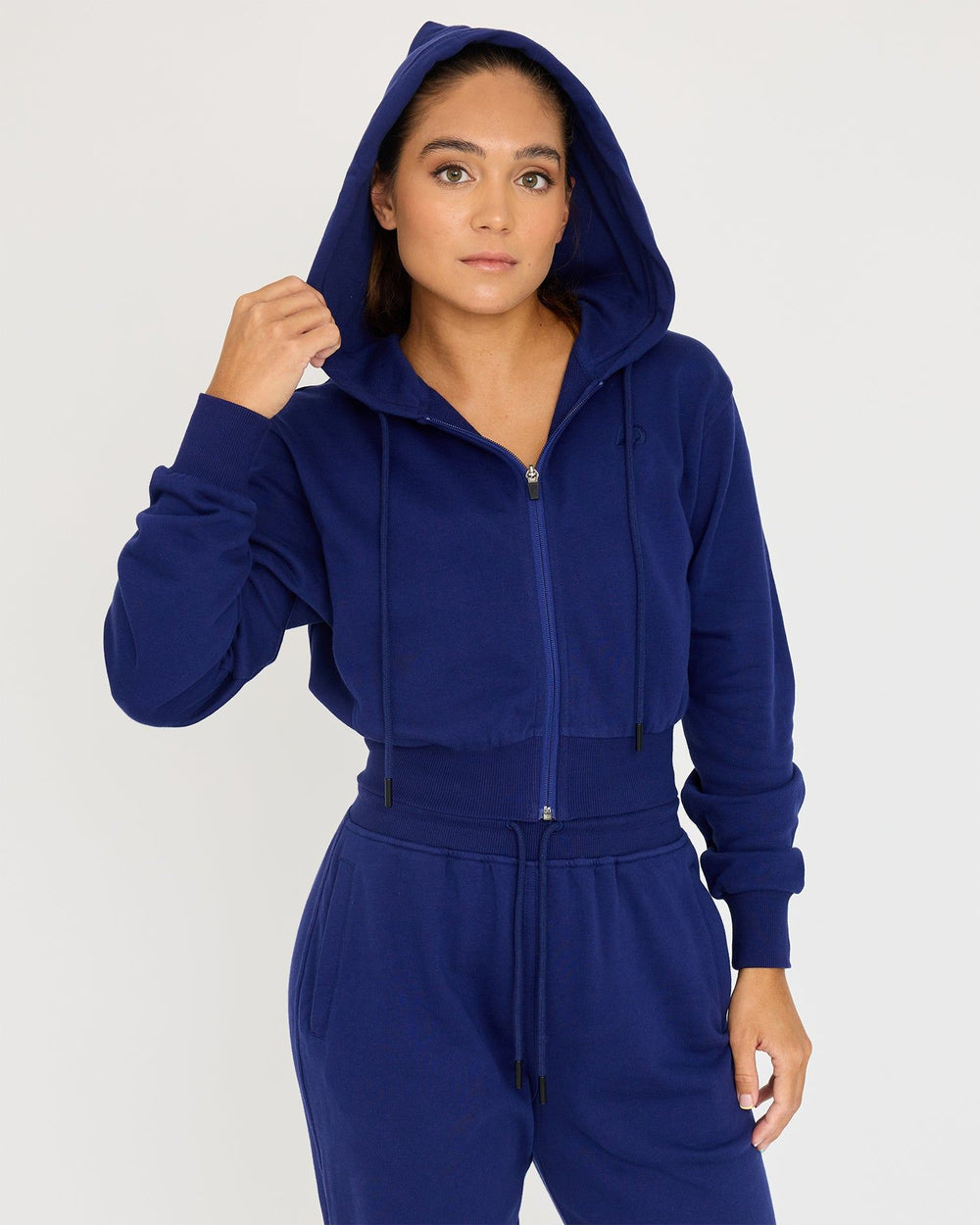 Core Classic Cropped Hoodie med dragkedja